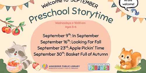 Preschool Storytime (Ages 3-6)