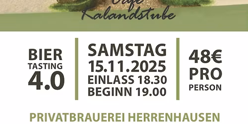 Biertasting 4.0 "Herri", im Caf\u00e9 Kalandstube GbR, Sa.15.11.2025 um 19 Uhr