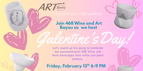 468 Wine Galentine Painting Pottery Event