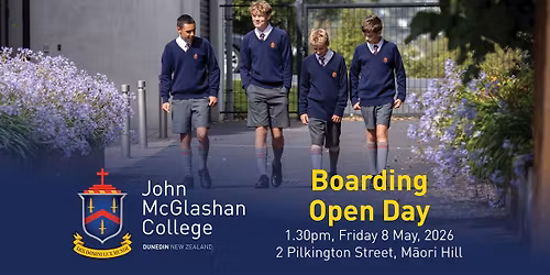 John McGlashan College Boarding Open Day 2026