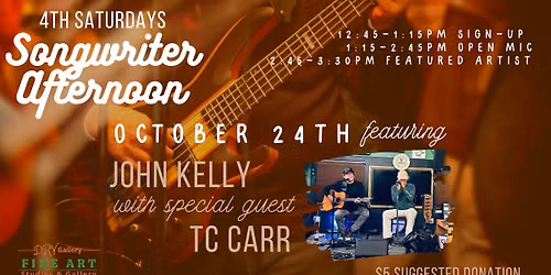 DRV Gallery presents Songwriter Afternoon featuring John Kelly w\/special guest TC Carr