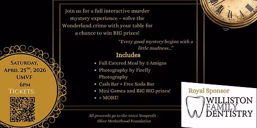 Wonderland Masquerade Murder Mystery Dinner - Olive Motherhood Foundation Fundraiser