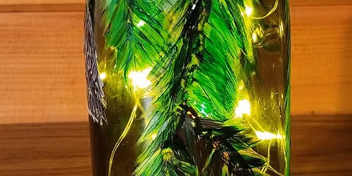 Davenport- Lighted Evergreen Bottle