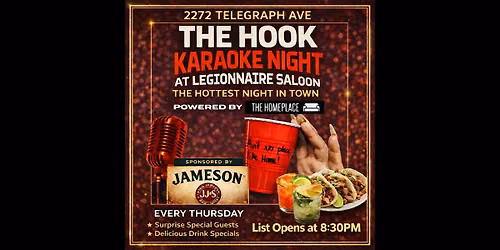The Hook Karaoke @ Legionnaire Hosted by The Homeplace.