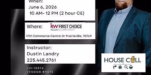 2 Hour CE Seller Ready Home Inspection with Dustin Landry
