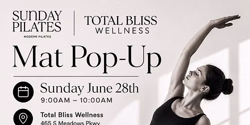Sunday Pilates Pop Up at Total Bliss Wellness
