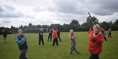 tai chi walking stick training day
