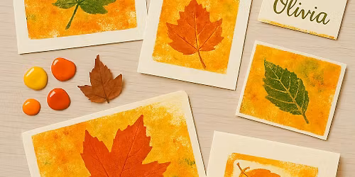 Leaf Monoprints + Gratitude Stationery - Ages 5 - 8