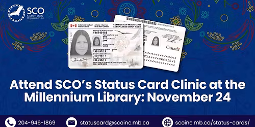 SCO Status Card Clinic at Millennium Library: November 24