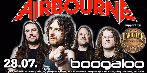 AIRBOURNE + Hard Time u Zagrebu!