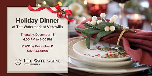 Holiday Dinner at The Watermark at Vistawilla