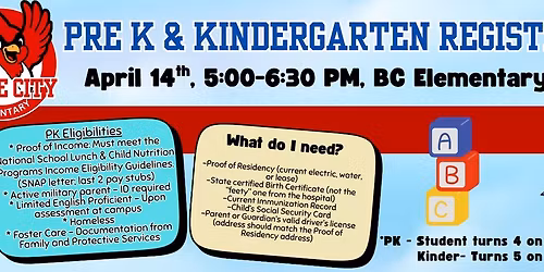 PreK and Kindergarten In-Person Registration