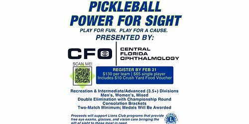 Pickleball Power For Sight - Charity Tournament