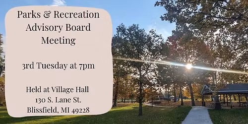 Parks & Recreation Advisory Board Meeting