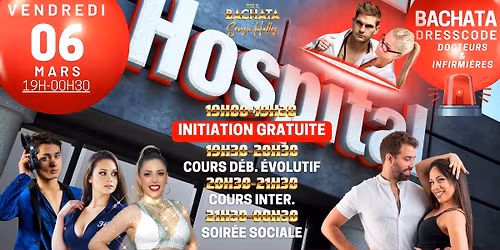 \ud83d\udd25 BACHATA \ud83d\udc68\u200d\u2695\ufe0f\ud83d\udc69\u200d\u2695\ufe0f\ud83e\ude7a DOCTEUR & INFIRMIER\/E\ud83c\udf89INITIATION-COURS-SOIR\u00c9E\ud83d\udccdHALLES DE LA CARTOUCHERIE