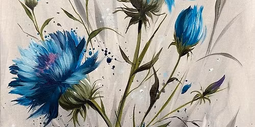\ud83c\udfa8Join Brush Party with Samantha to paint "Cornflower Power" in Swindon!\ud83e\udd42