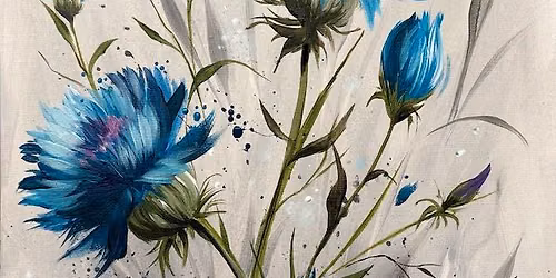 \ud83c\udfa8Join Brush Party with Samantha to paint "Cornflower Power" in Swindon!\ud83e\udd42