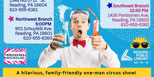 Ridiculous Nicholas Super Science Show at RPL (Multiple Dates & Times) - Summer@RPL