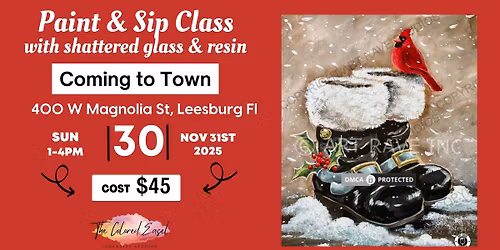Sip & Paint Glass & Resin Art- Coming to Town