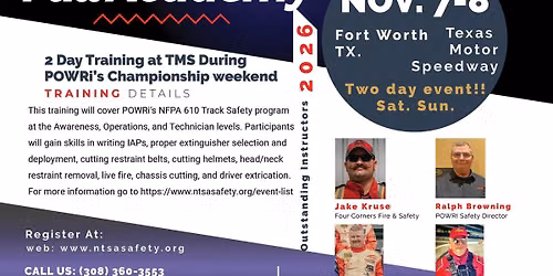 Lone Star State Track Safety Fall Academy