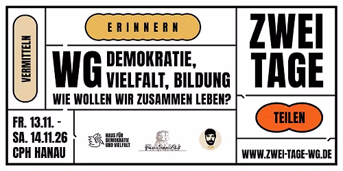 Zwei Tage WG: Demokratie, Vielfalt, Bildung\u202f\u2013 Wie wollen wir zusammenleben?