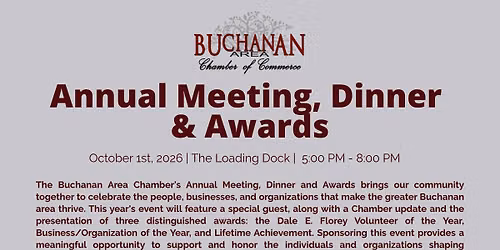 Buchanan Area Chamber of Commerce's Annual Meeting, Dinner & Awards!
