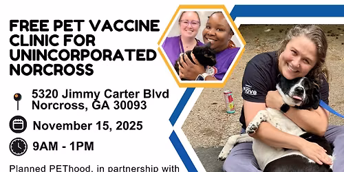 Free Pet Vaccine Clinic for Unincorporated Norcross Residents