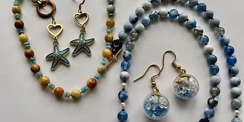 Beachy Gemstone Jewelry Making Class - Necklace and Earring Set