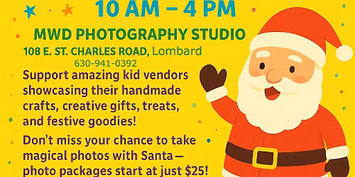 Kids Vendors Holiday Craft Fair plus Photos with Santa