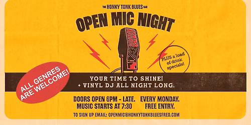 OPEN MIC NIGHT @ HONKY TONK BLUES