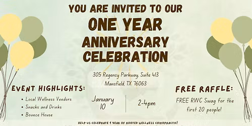 One Year Anniversary Celebration