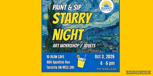 STARRY NIGHT Paint & Sip Art Workshop for Adults