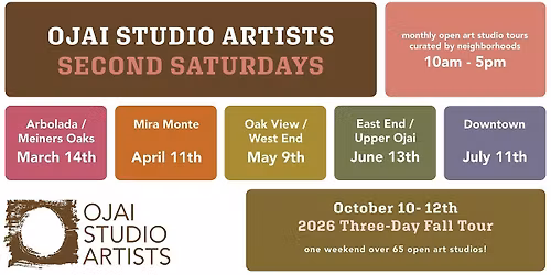 Ojai  Studio Artists 2026 Second Saturday Free Open Studios!