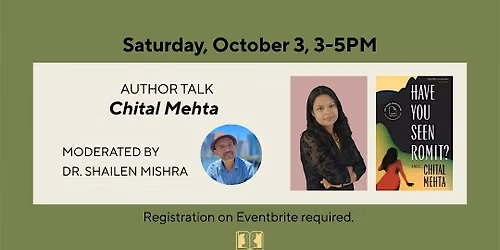 Chital Mehta Book Launch and Author Talk with Moderator Dr. Shailen Mishra