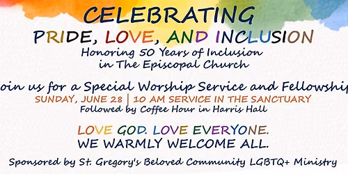 Service Celebrating Pride, Love, and Inclusion at St. Gregory's Episcopal Church