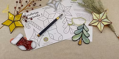 Stained Glass Christmas Ornament Class- Pick Two