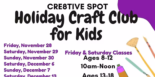 8-12 year old Holiday Craft Club