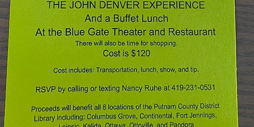Bus Trip to Shipshewana John Denver Experience