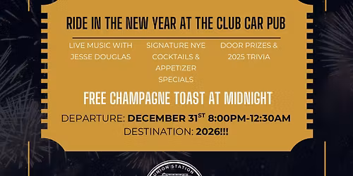 Ride in the New Year with The Club Car Pub \ud83c\udf87\ud83d\ude82