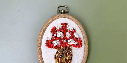 Beaded Mushroom Collage Embroidery Class @ Onsite Brewing Co. 3\/03