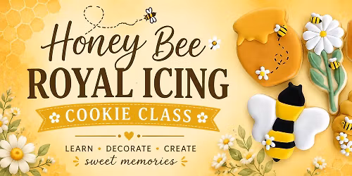 Honey Bee Royal Icing Cookie Class (5 Cookies)