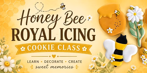 Honey Bee Royal Icing Cookie Class (5 Cookies)