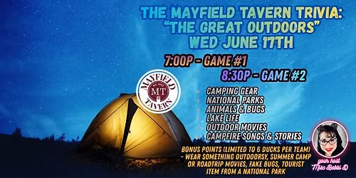 Wed Trivia - The Mayfield Tavern (THE GREAT OUTDOORS)
