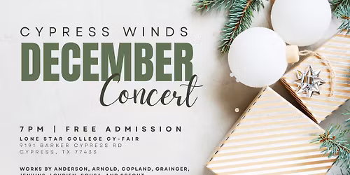 Cypress Winds December Concert