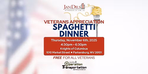 2025 Veterans Appreciation Spaghetti Dinner
