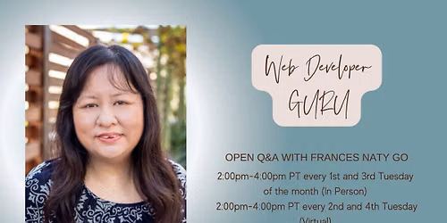 Web Developer  GURU - Open Q&A with Frances Naty Go