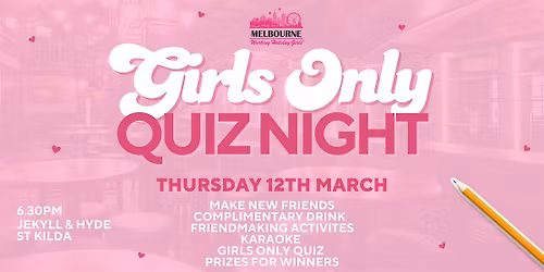 Girls Only Quiz Night | Melbourne Working Holiday Girls
