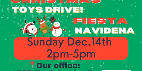 Christmas toy drive!! Fiesta navide\u00f1a de juguetes!
