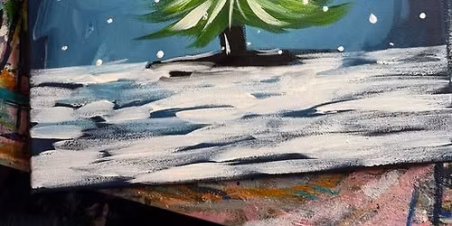 Christmas Tree Canvas Painting Craft Class Workshop