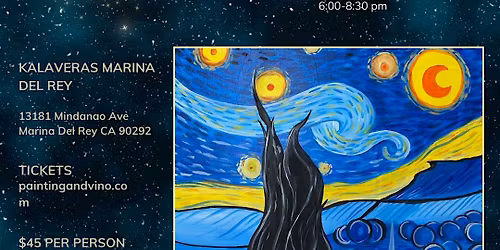 Van Gogh starry night Paint and Sip in Marina Del Rey!